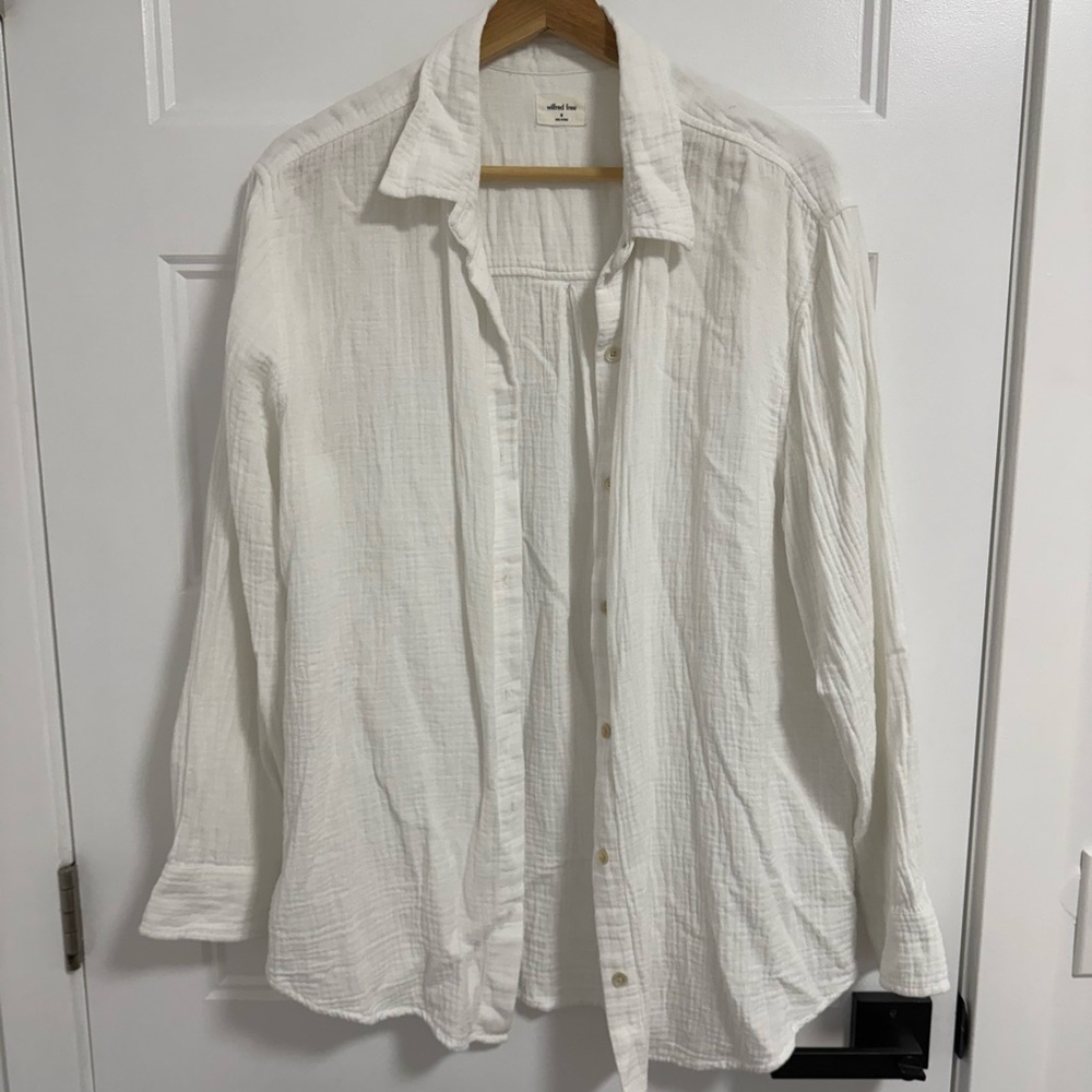 Wilfred Free Sail White Cotton Button Down